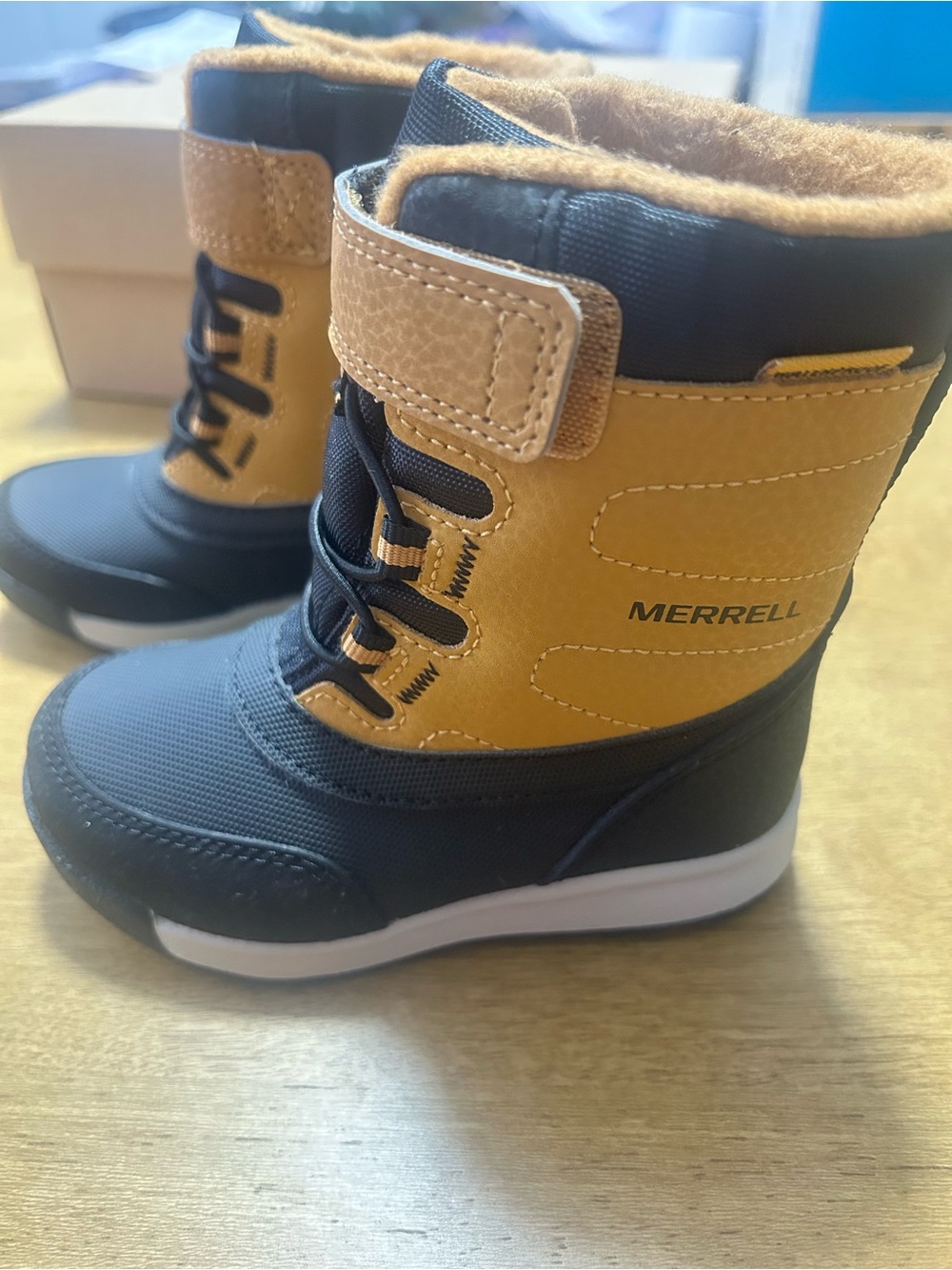 Kids Merrell Waterproof Winter Boots - Black & Tan